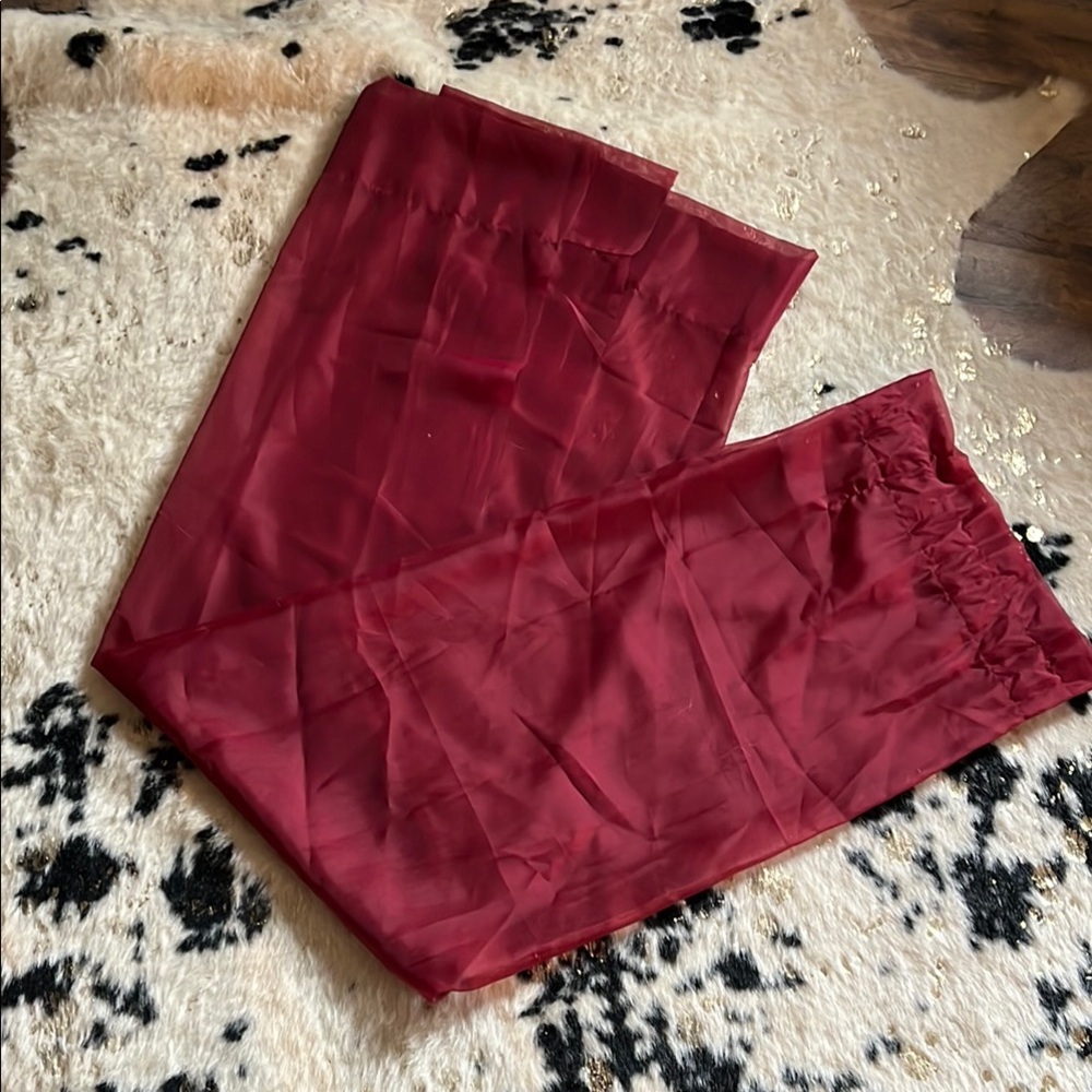 Elegant Burgundy Sheer Curtains